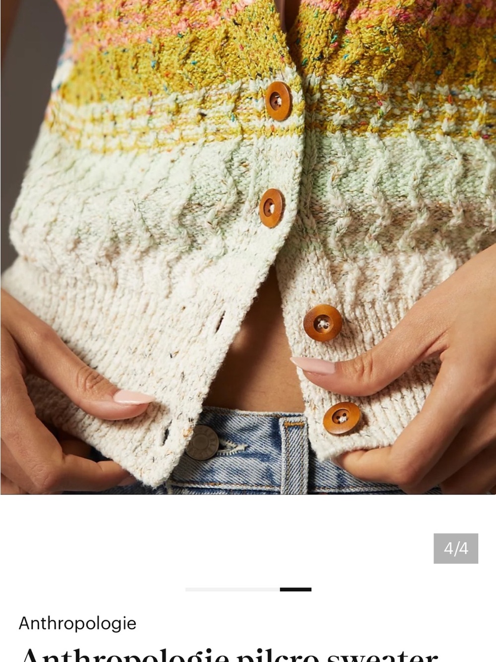 Pilcro Multicolor Gradient Knit Crop Tank - Picture 4 of 10
